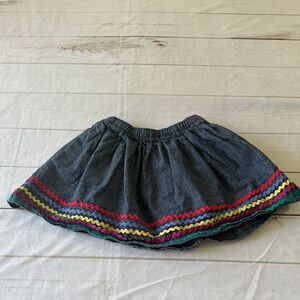 Tea Collection Colorful Trim Denim Skirt